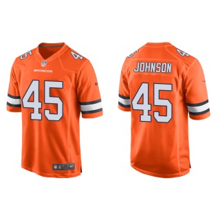 Men's Denver Broncos Alexander Johnson #45 Orange Alternate Game Jersey