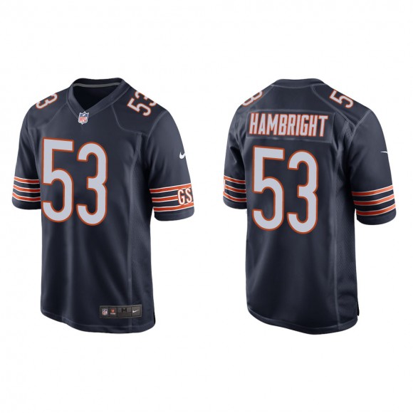 Men's Chicago Bears Arlington Hambright #53 Navy Game Jersey