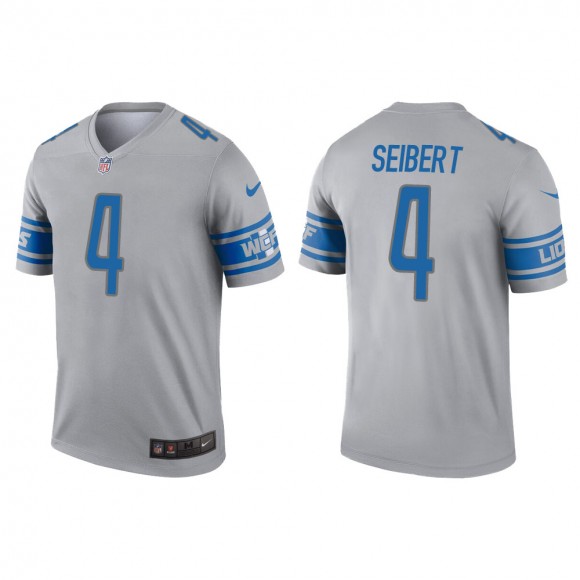 Men's Detroit Lions Austin Seibert #4 Gray Inverted Legend Jersey