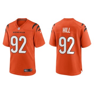 Men's Cincinnati Bengals B.J. Hill #92 Orange Game Jersey