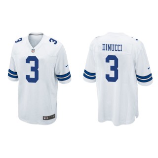 Men's Dallas Cowboys Ben DiNucci #3 White Game Jersey