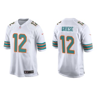 Men's Miami Dolphins Bob Griese #12 White 2nd Alternate Game Jersey