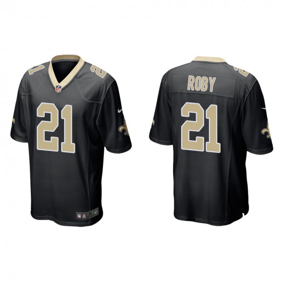 Men's New Orleans Saints Bradley Roby #21 Black Game Jersey