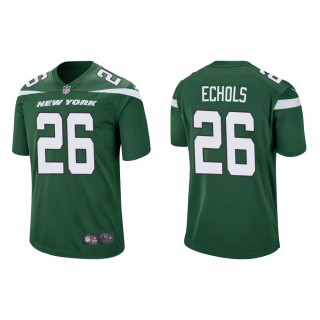 Men's New York Jets Brandin Echols #26 Green Game Jersey