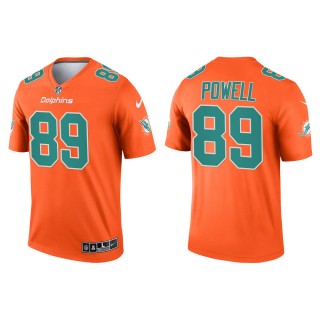 Men's Miami Dolphins Brandon Powell #89 Orange 2021 Inverted Legend Jersey