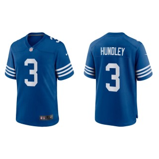 Men's Indianapolis Colts Brett Hundley #3 Royal Alternate Game Jersey
