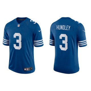 Men's Indianapolis Colts Brett Hundley #3 Royal Alternate Vapor Limited Jersey