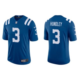 Men's Indianapolis Colts Brett Hundley #3 Royal Vapor Limited Jersey