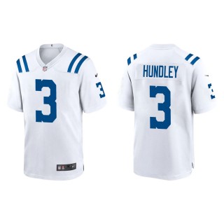 Men's Indianapolis Colts Brett Hundley #3 White Game Jersey