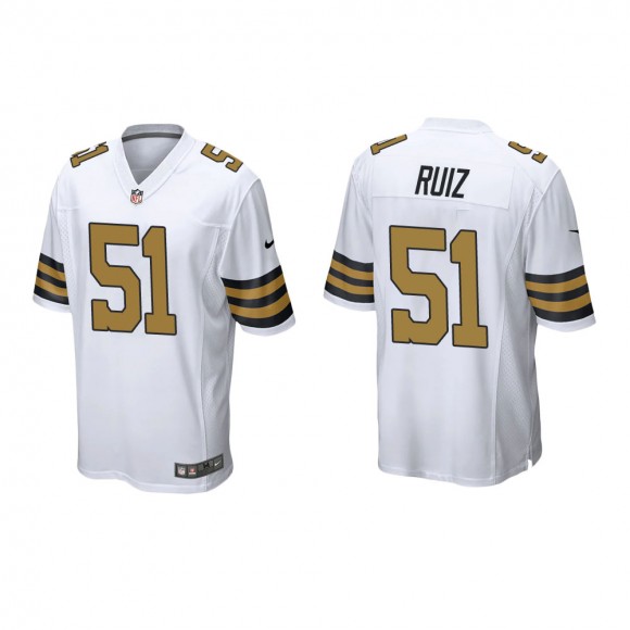 Men's New Orleans Saints Cesar Ruiz #51 White Alternate Game Jersey