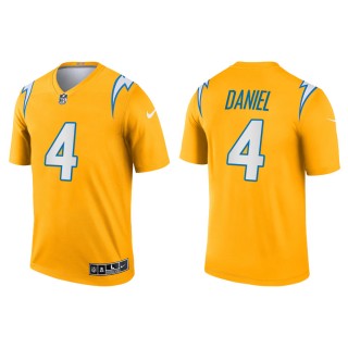 Men's Los Angeles Chargers Chase Daniel #4 Gold 2021 Inverted Legend Jersey