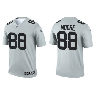 Men's Las Vegas Raiders David Moore #88 Silver 2021 Inverted Legend Jersey