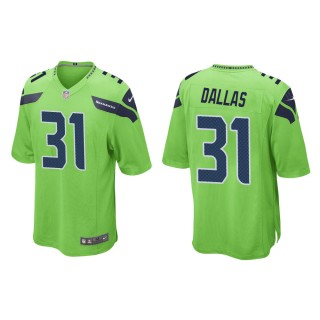 Men's Seattle Seahawks DeeJay Dallas #31 Neon Green Alternate Game Jersey