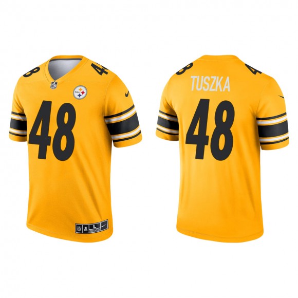 Men's Pittsburgh Steelers Derrek Tuszka #48 Gold 2021 Inverted Legend Jersey