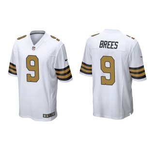 Men's New Orleans Saints Drew Brees #9 White Alternate Game Jersey