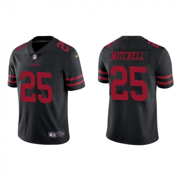 Men's San Francisco 49ers Elijah Mitchell #25 Black Vapor Limited Jersey