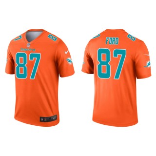 Men's Miami Dolphins Isaiah Ford #87 Orange Inverted Legend Jersey