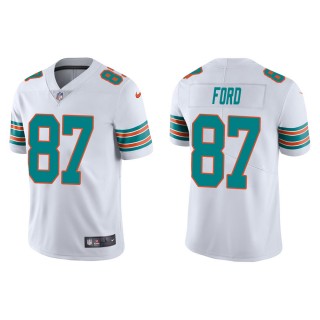 Men's Miami Dolphins Isaiah Ford #87 White Alternate Vapor Limited Jersey