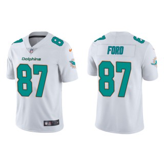 Men's Miami Dolphins Isaiah Ford #87 White Vapor Limited Jersey
