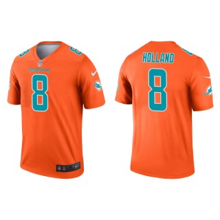 Men's Miami Dolphins Jevon Holland #8 Orange Inverted Legend Jersey