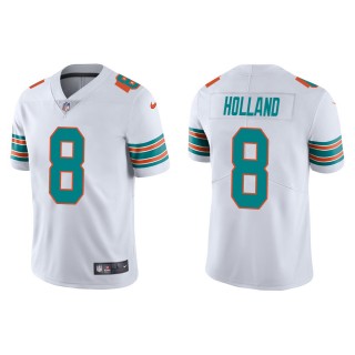 Men's Miami Dolphins Jevon Holland #8 White Alternate Vapor Limited Jersey
