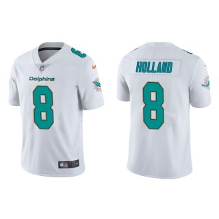 Men's Miami Dolphins Jevon Holland #8 White Vapor Limited Jersey