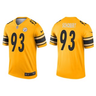Men's Pittsburgh Steelers Joe Schobert #93 Gold Inverted Legend Jersey