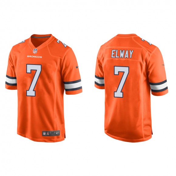 Men's Denver Broncos John Elway #7 Orange Alternate Game Jersey