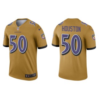 Men's Baltimore Ravens Justin Houston #50 Gold Inverted Legend Jersey