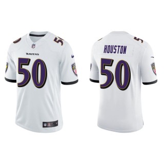 Men's Baltimore Ravens Justin Houston #50 White Vapor Limited Jersey