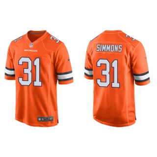 Men's Denver Broncos Justin Simmons #31 Orange Alternate Game Jersey