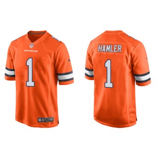 Men's Denver Broncos K.J. Hamler #1 Orange Alternate Game Jersey