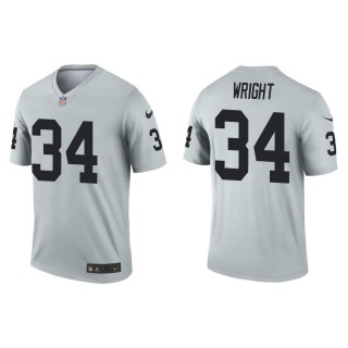 Men's Las Vegas Raiders K.J. Wright #34 Silver Inverted Legend Jersey