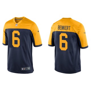 Men's Green Bay Packers Kurt Benkert #6 Navy Throwback Game Jersey