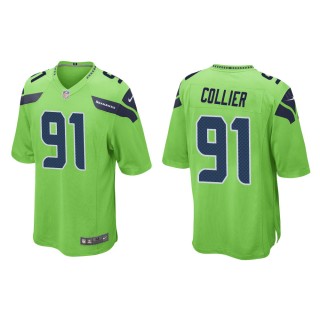 Men's Seattle Seahawks L.J. Collier #91 Neon Green Alternate Game Jersey