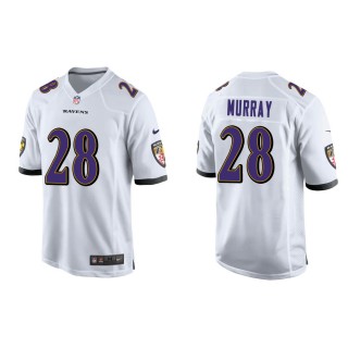 Men's Baltimore Ravens Latavius Murray #28 White Game Jersey