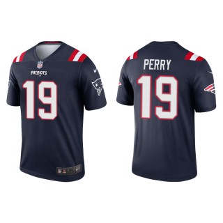 Men's New England Patriots Malcolm Perry #19 Navy Legend Jersey