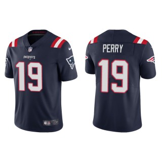 Men's New England Patriots Malcolm Perry #19 Navy Vapor Limited Jersey