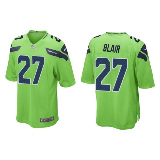 Men's Seattle Seahawks Marquise Blair #27 Neon Green Alternate Game Jersey