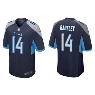 Men's Tennessee Titans Matt Barkley #14 Navy Game Jersey