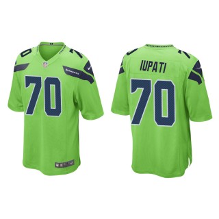 Men's Seattle Seahawks Mike Iupati #70 Neon Green Alternate Game Jersey