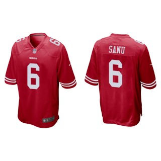 Men's San Francisco 49ers Mohamed Sanu #6 Scarlet Game Jersey