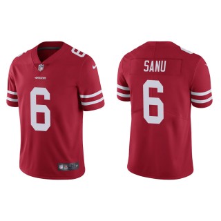 Men's San Francisco 49ers Mohamed Sanu #6 Scarlet Vapor Limited Jersey