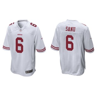 Men's San Francisco 49ers Mohamed Sanu #6 White Game Jersey