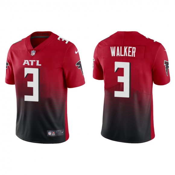 Men's Atlanta Falcons Mykal Walker #3 Red 2nd Alternate Vapor Limited Jersey