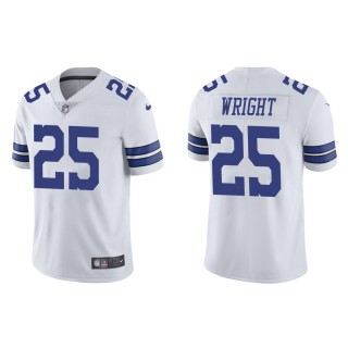 Men's Dallas Cowboys Nahshon Wright #25 White Vapor Limited Jersey