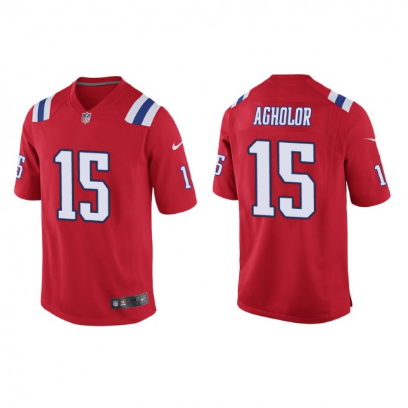 Men's New England Patriots Nelson Agholor #15 Red Alternate Game Jersey