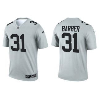 Men's Las Vegas Raiders Peyton Barber #31 Silver 2021 Inverted Legend Jersey
