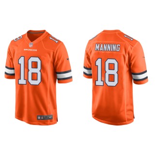 Men's Denver Broncos Peyton Manning #18 Orange Alternate Game Jersey