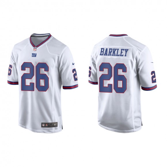 Men's New York Giants Saquon Barkley #26 White Alternate Game Jersey